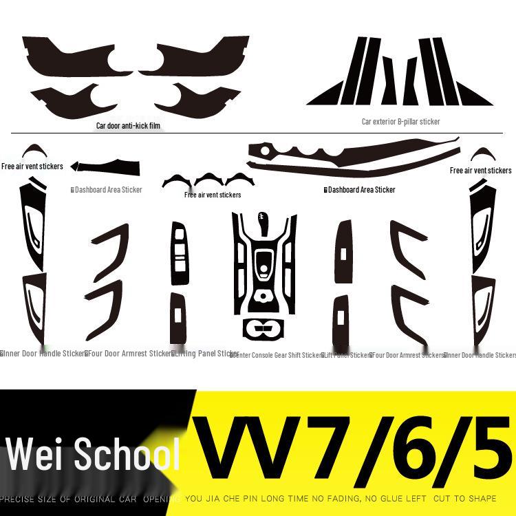 Carbon Fiber Interior Sticker for 17-21 WEY VV5 VV6 VV7S - Center Console Decoration P8