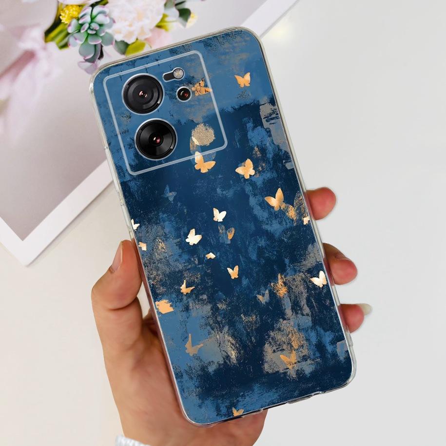 For Xiaomi 13T Pro Case Fashion Flowers Shockproof Soft Silicon Protector Clear Coque For Xiaomi 13T Phone Cases Mi 13TPro Funda