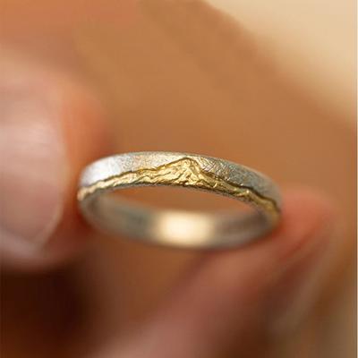Men Ring 925 Sterling Silver Jewelry Adjustable Trendy Gold Mountain Design Ring Male Index Finger Accessories