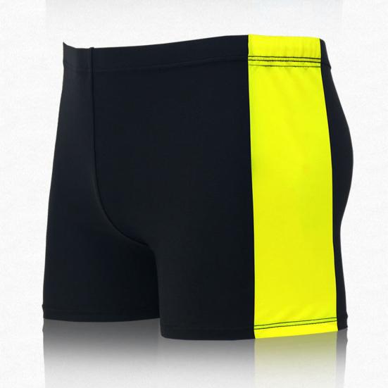 Yetişkin erkekler erkek mayoları orta katlı elastik bel Patchwork renkli su itici mayo çabuk kuruyan erkek mayoları yüzme şortu