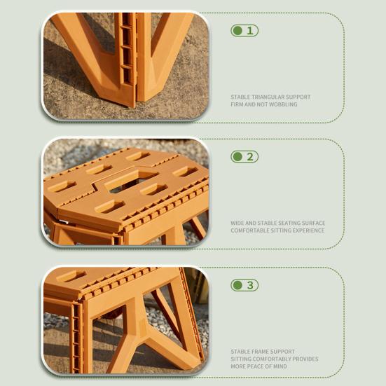 Portable Folding Stool Lightweight Heavy Duty Plastic Multi-function Outdoor Camping Backpacking Beach Picnic Fishing Collapsible Chair Seat
