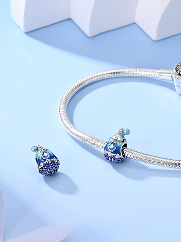 Charms Plata Blue Ocean Beads Charm Copper Plated Fit Charms Copperoriginal Bracelet For Jewelry Making Diy Charm
