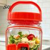 Leak-proof Salad Container Jar Side Open Leakproof Meal Prep Box Layered with Dressing Compartment Reusable Food-Safe Bowl for Travel Office