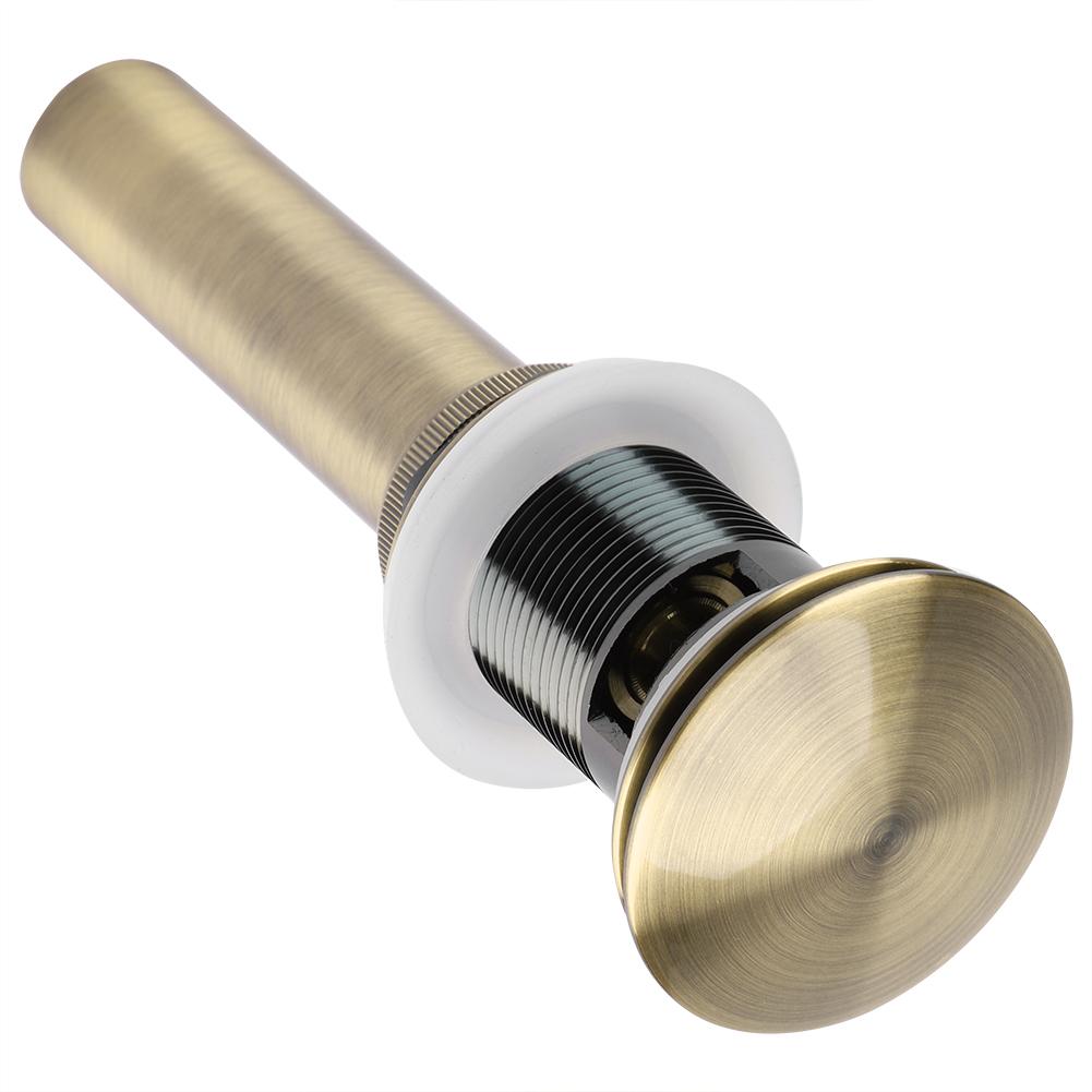 G1 1 4  Brass Bathroom Basin Sink Pop Up Drain Assembly with Over Flow (Green Bronze)