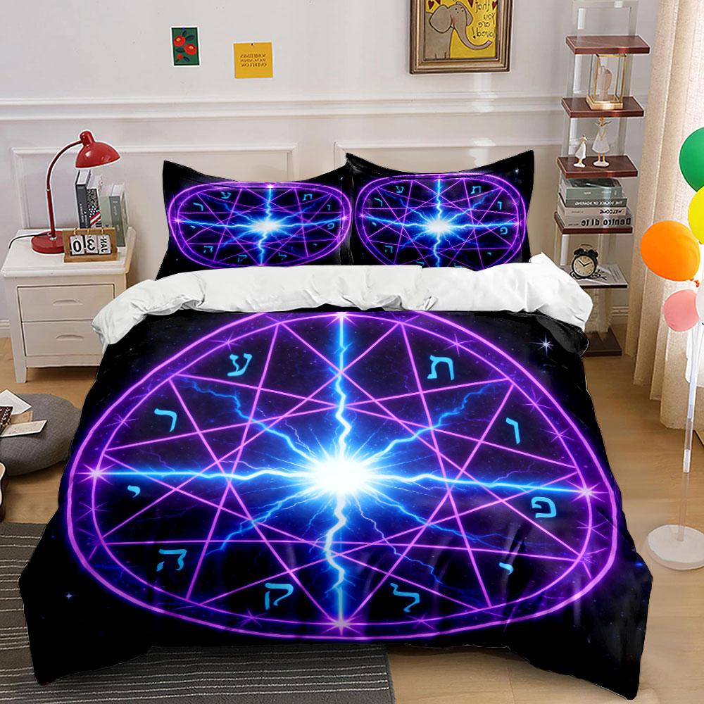 Mystic Energy Symbol Set Soft Comfortable Duvet Cover Bedding Set Included 1*Duvet Cover & 2*Pillowcases, Gift