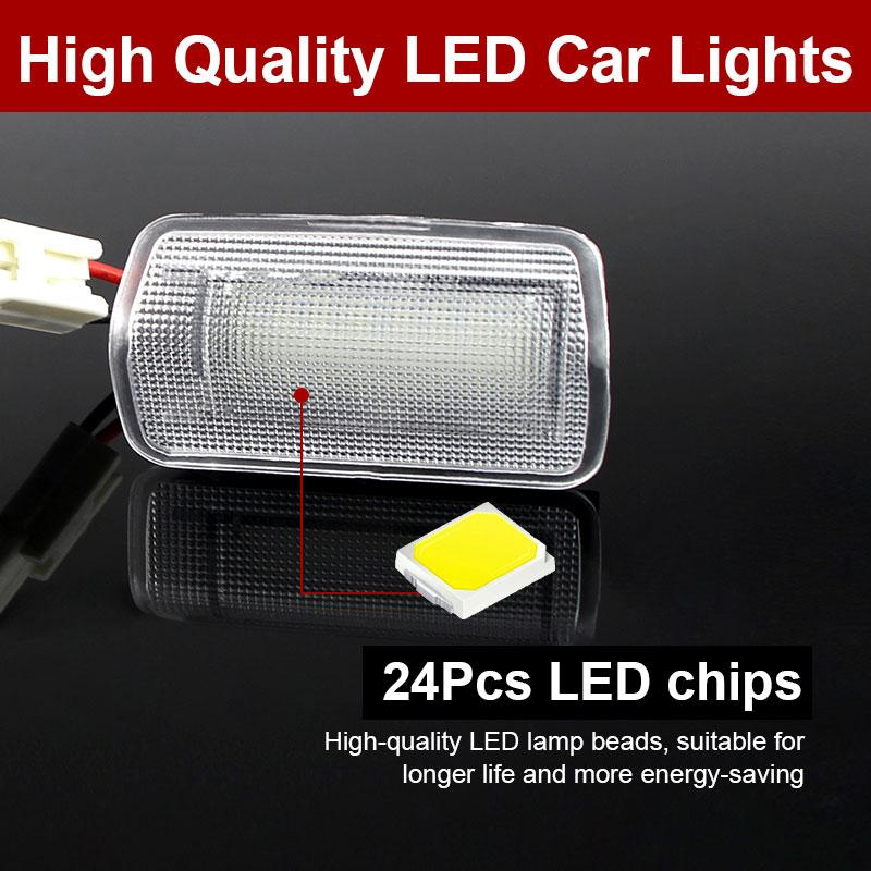 2PCS Fits For Toyota Land Cruiser 200 Series 150 Series Prado MK4 J150 For Lexus ES240 IS250 Led Door Courtesy Light Bulbs White Bulbs 7