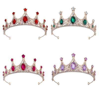 Korean Style Bridal Crown Crystal Diamond Wedding Tiara Birthday Tiara Hair Accessories Children's Crown Performance Head