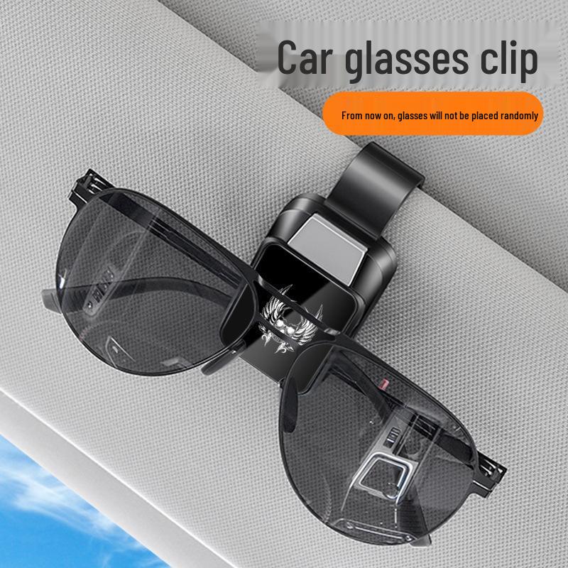 Multifunctional Skull Head Car Glasses and Ticket Sun Visor Clip