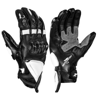 Motorcycle Riding Leather Protective Gloves Outdoor Off-road Racing Carbon Fiber Gloves Windproof Style with Plush Winter Gloves