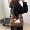 Chic Korean Style Cute Dog Tote Bag For Women With Fashionable Design In Black And Brown