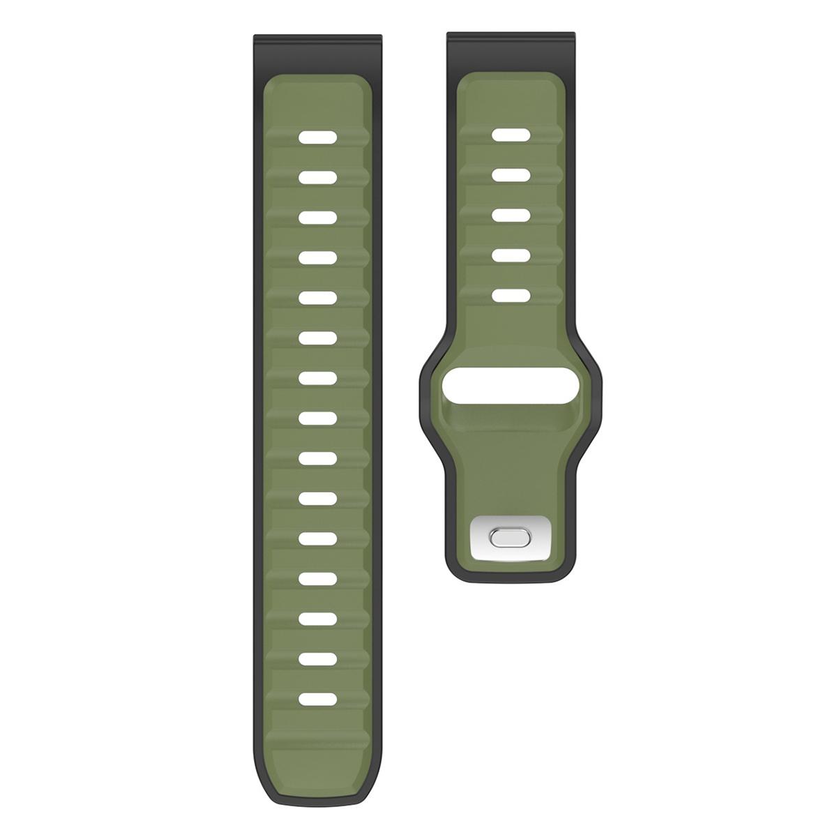 

20-мм силіконовий ремінець для Samsung Galaxy Watch7 40мм/44мм/Huami Amazfit Active 2, двоколірний, спортивний зап ястний ремінець F