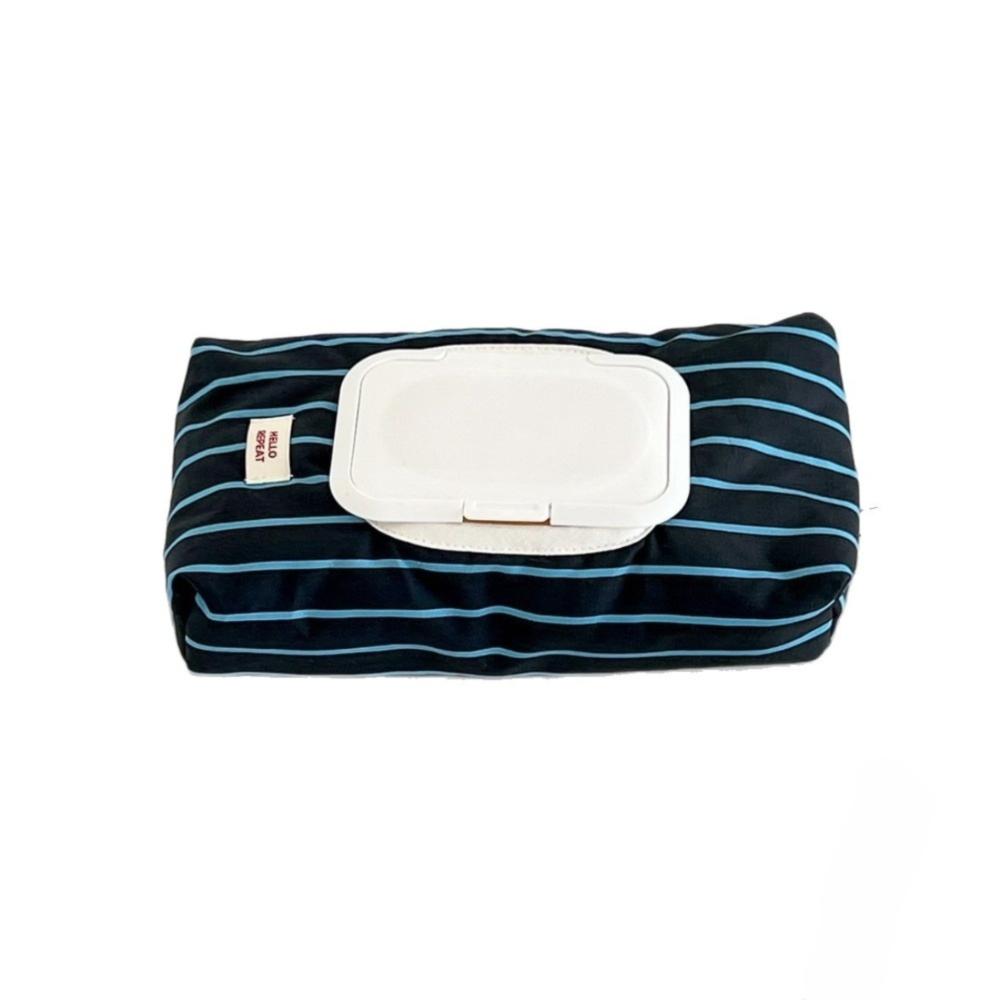 High Quality Striped Fabric Wet Wipe Pouch Multipurpose Portable Tissue Bag Pull Out Wet Tissue Case Living Room Organizer