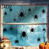 Spider Decoration Halloween Static Window Cling, Black Silhouette Glass Wall Sticker, No Residue Self-Adhesive Decal Spooky Decal, Decor