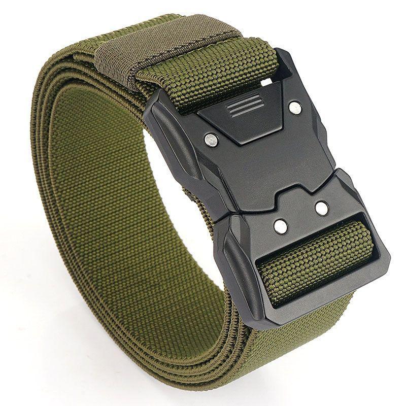 Men's Adjustable Leather Tactical Belt: Elastic, Versatile, Casual, Outdoor Training, Workwear