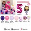 58pcs Cute Gabby Dollhouse Cats Theme Balloon Children's Birthday Party Decoration Latex Foil Ball Girl Gabby's Doll Balloon Toy