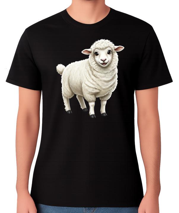 Cute Lamb Cartoon Farm Animal Illustration T-Shirt Sheep Gift Unisex Tee S разноцветный