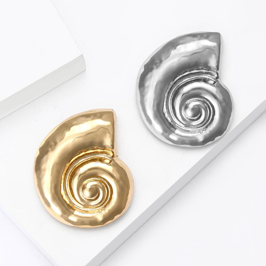 Fashion Glossy Snail Shell Brooches for Women Unisex Abstract Pins Event Party New Year Gifts Decoration Clothes Accessories