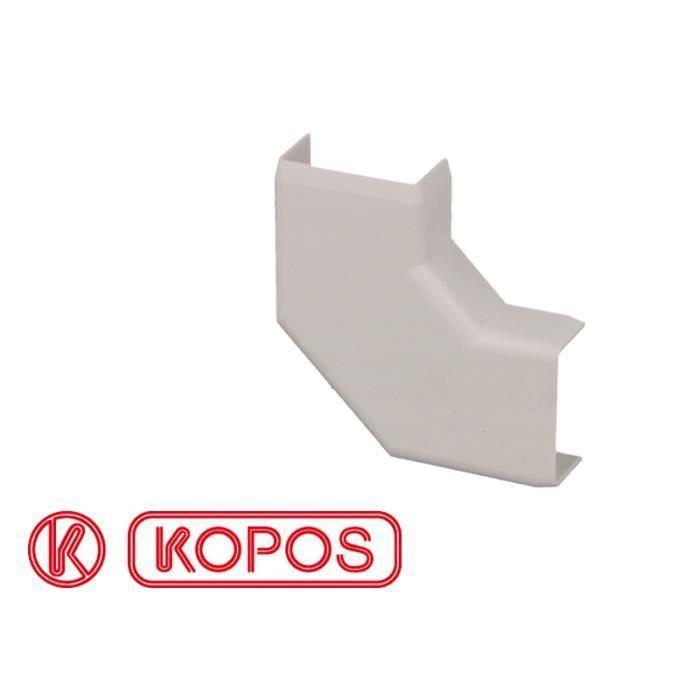 Angle plat - KOPOS - PVC blanc - 20 x 10 mm - Clipsable