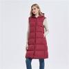 Down vest women's hooded vest jacket women's winter down vest wear down vest women's clothing long over the knee