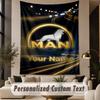 Custom Text Tapestry MAN Truck Print Wall Tapestry Indoor Living Room Wall Decor