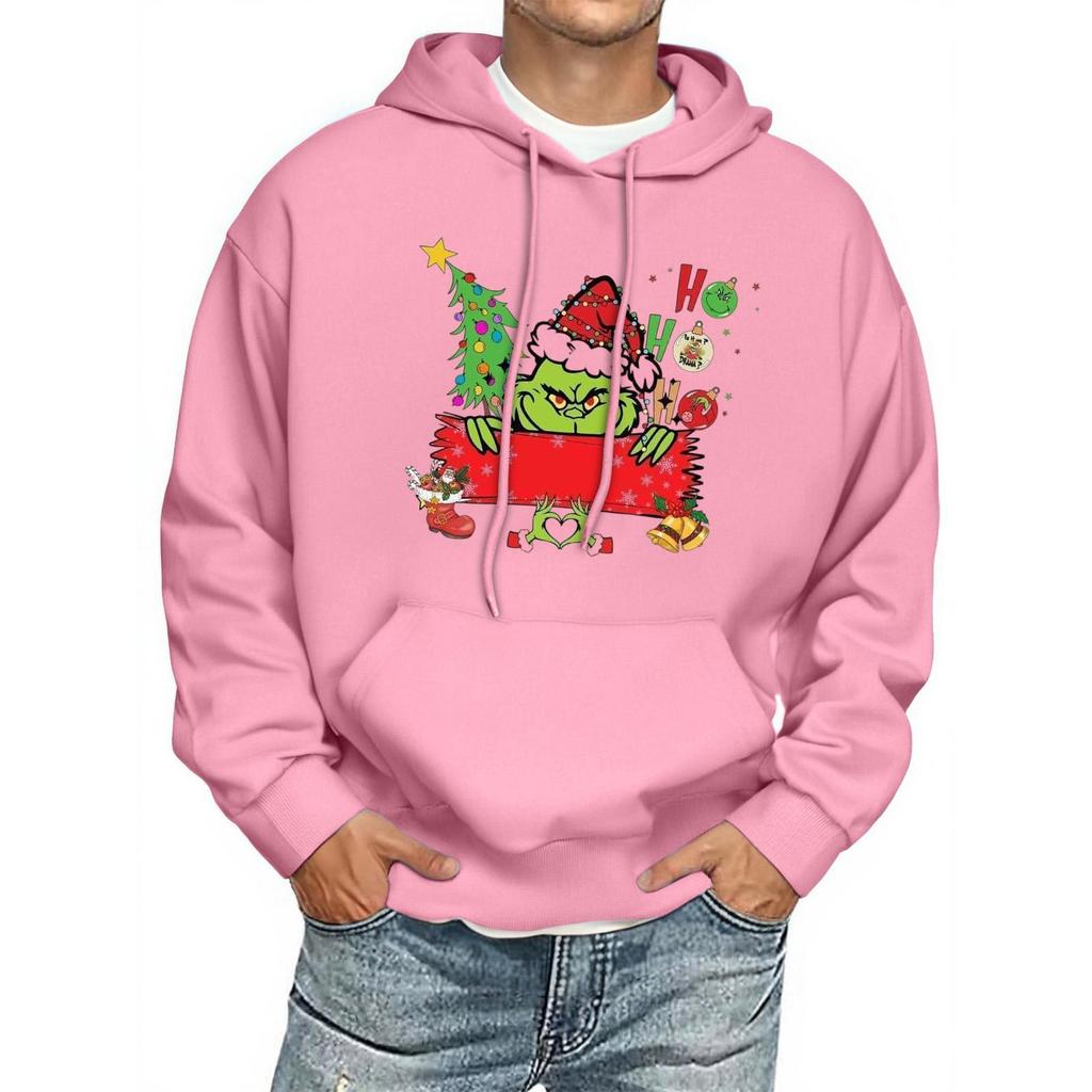 Men's Print Hooded Sweatshirt Long-Sleeve Casual Pullover Hoodie Hooded Sweatshirt