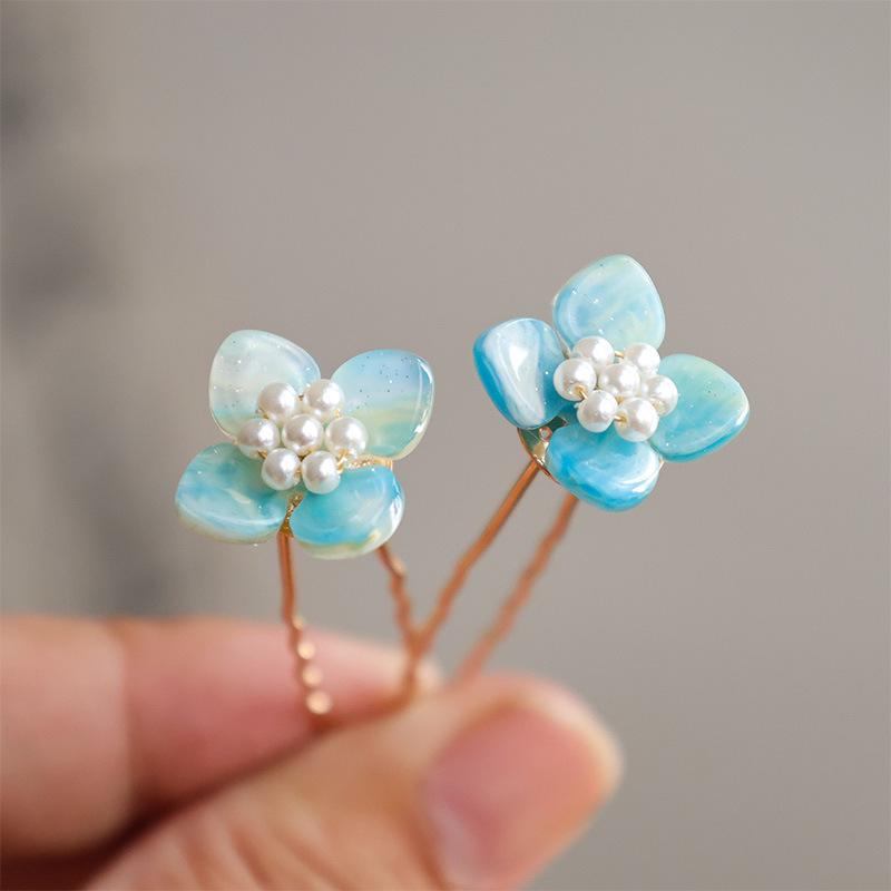 

Глазурованная синяя заколка для волос в стиле Ханьфу в стиле Лю Мяньтан: Аксессуар древнего китайского костюма