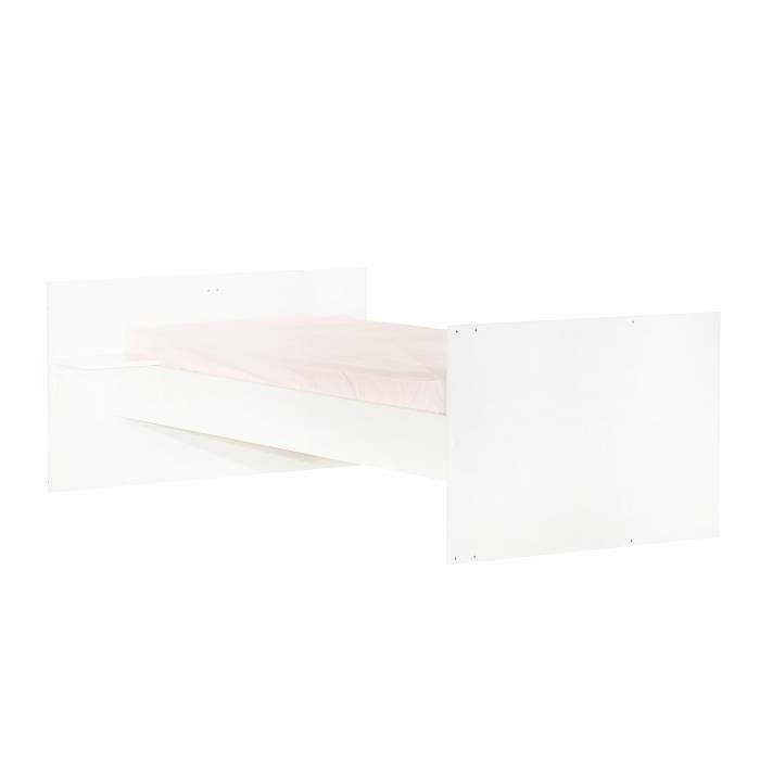 Combination Bed - 120x60cm - Convertible To 90x190cm - Babyprice Joy Naturel - White On Natural Wood Legs