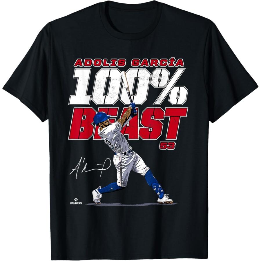 100% Beast Adolis Garcia Texas MLBPA T-Shirt XXXXXL