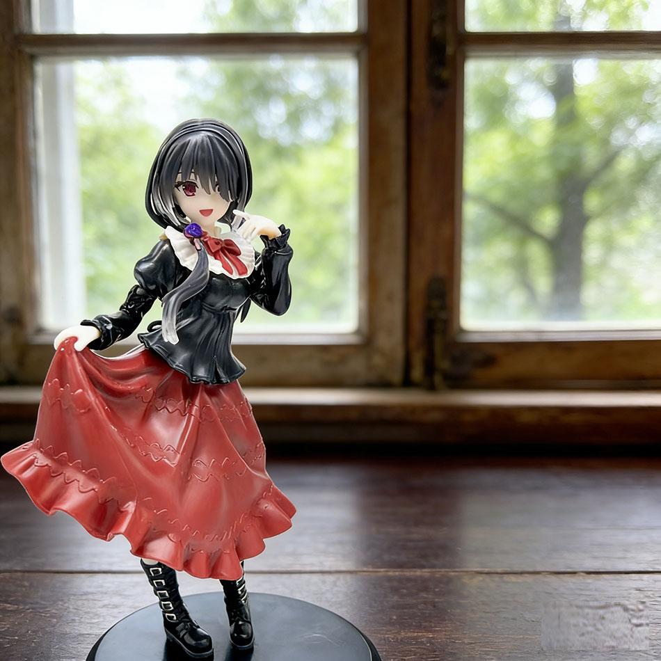 Model Model Car Model New A LIVE Tokisaki Kurumi Anime Figure Cute Girl Toy PVC Black Dress Dress Up Standing Ornaments Toy Gift