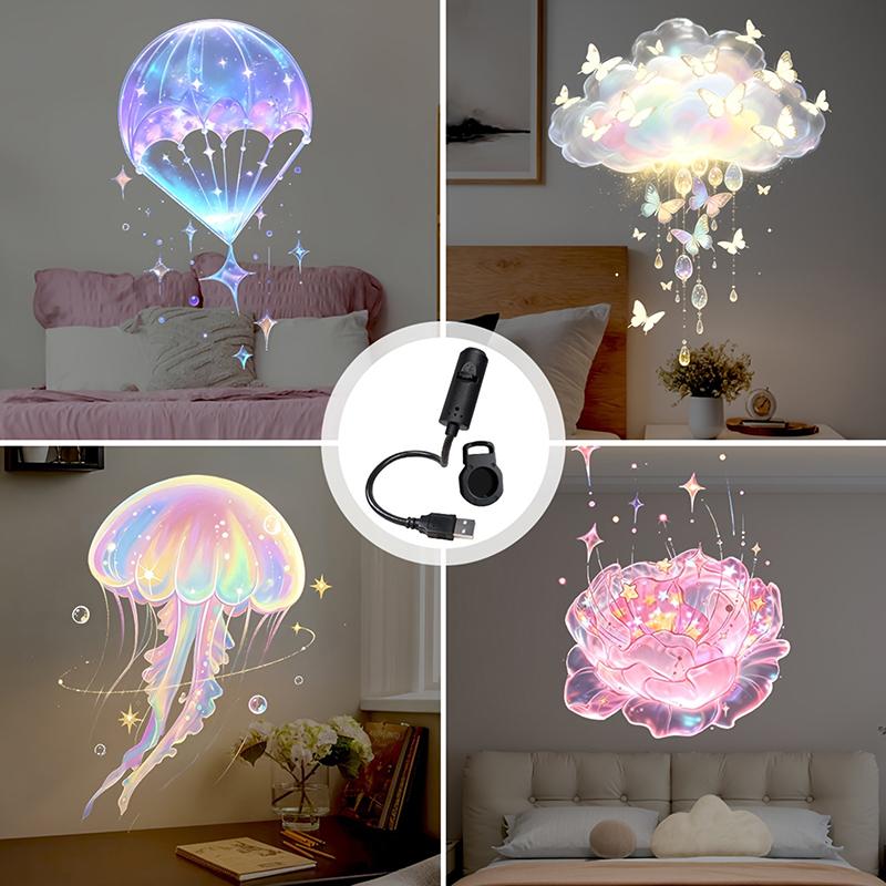 LED Projection Night Light USB Galaxy Star Projector with Adjustable Colors for Baby Room Living Bedroom Decor