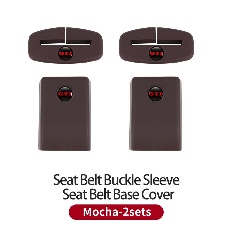 Car Silicone Seat Belt Buckle 0OKYJD5 Covers Scratch-Resistant Protective Covers Car Interior Accessories For VW Golf GTI Tiguan Passat