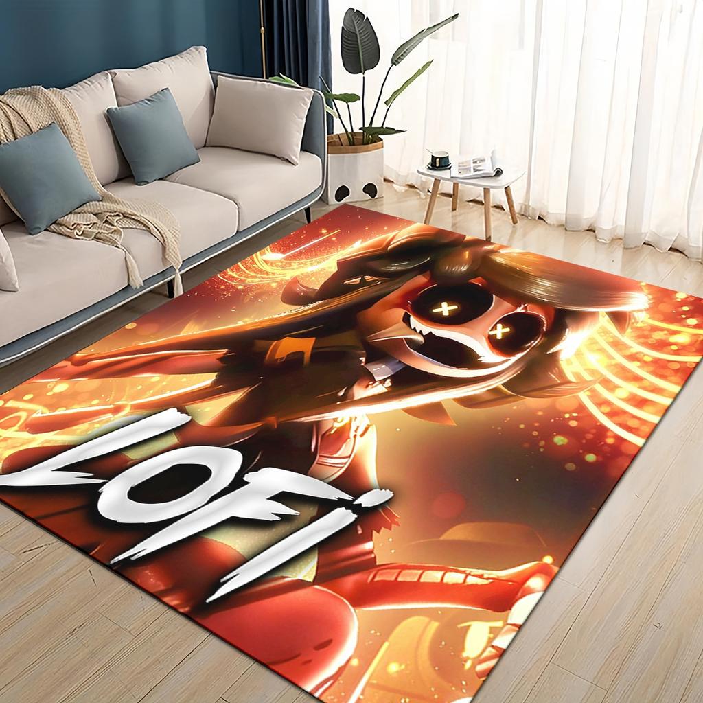 3D Print Murder Drones Cartoon Uzi V J Robot Gift Carpet Rug for Living Room Bedroom Home Sofa Decoration,kid Non-slip Floor Mat