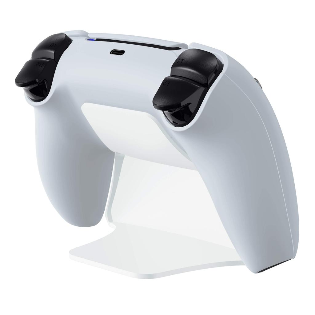 PlayVital PS5 Controller Stand with Rubber Pads, Compatible with PlayStation 5 Controllers [White]