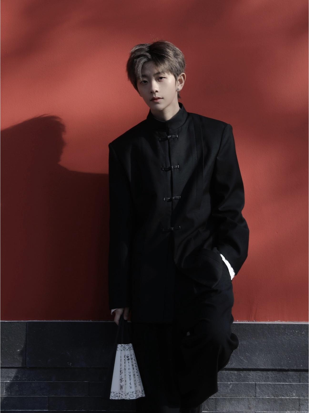 

Ретро китайский костюм Сунь Ятсена с воротником-стойкой, национальный стиль, черная куртка M