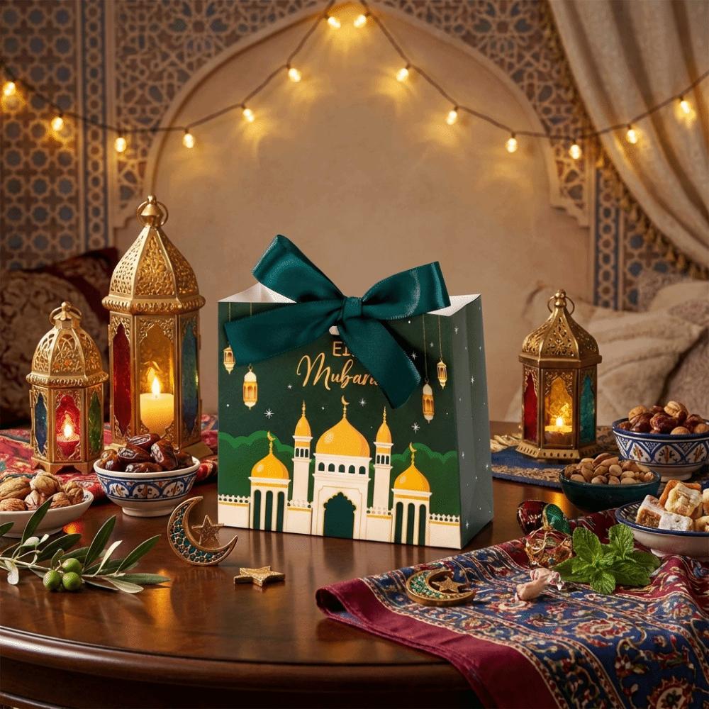 10Pcs Multicolor Eid and Ramadan Gift Boxes Star/Moon Portable Ramadan Gift Box Simple DIY Eid Gift Box Muslim Family Gathering