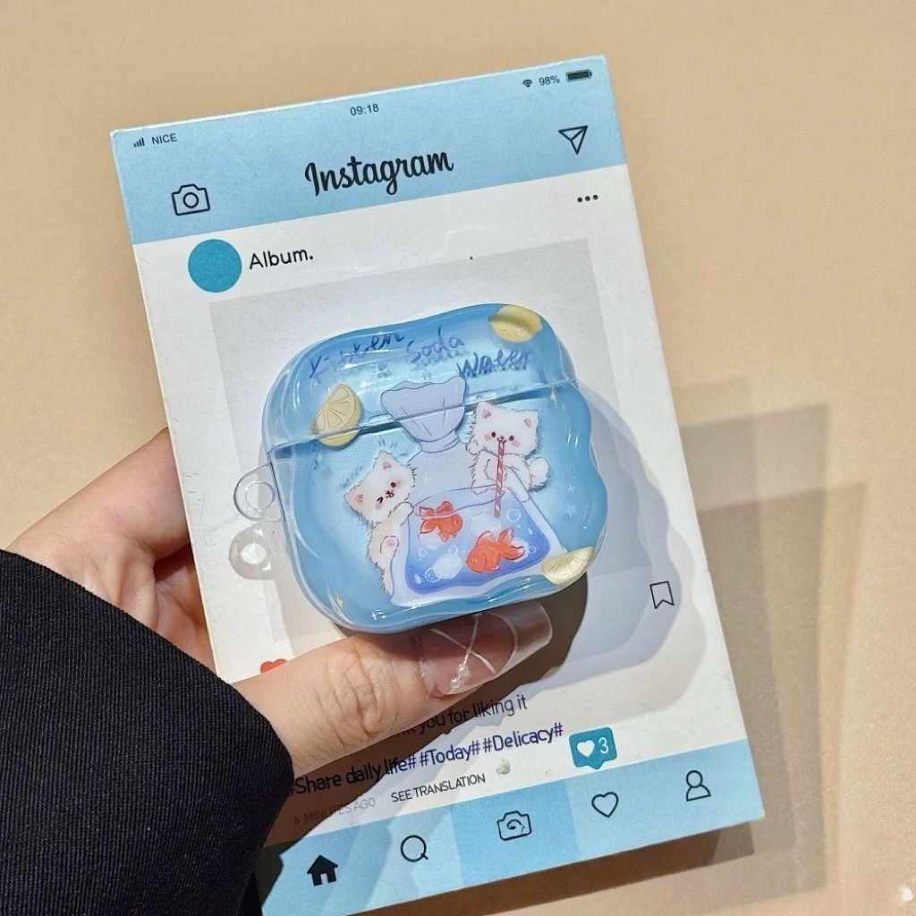 Cute goldfish bag cat new suitable for AirPods1 generation earphone cover Apple AirPodpro1 Bluetooth protective case