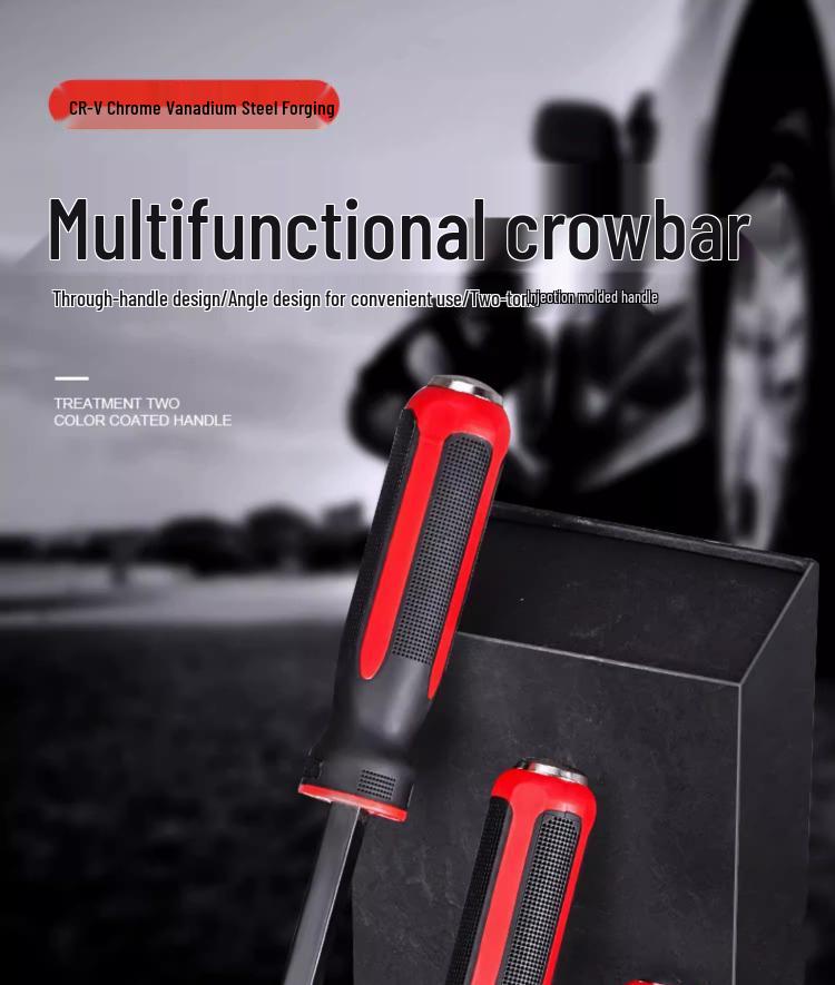 Extra Large Chrome Vanadium Steel Crowbar for Woodworking & Auto Repair - Multi-functional Flathead Pry Bar