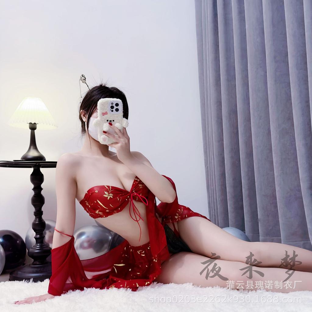 Large size boutique new sexy underwear sexy Dunhuang flying dance girl exotic antique Hanfu tube top perspective