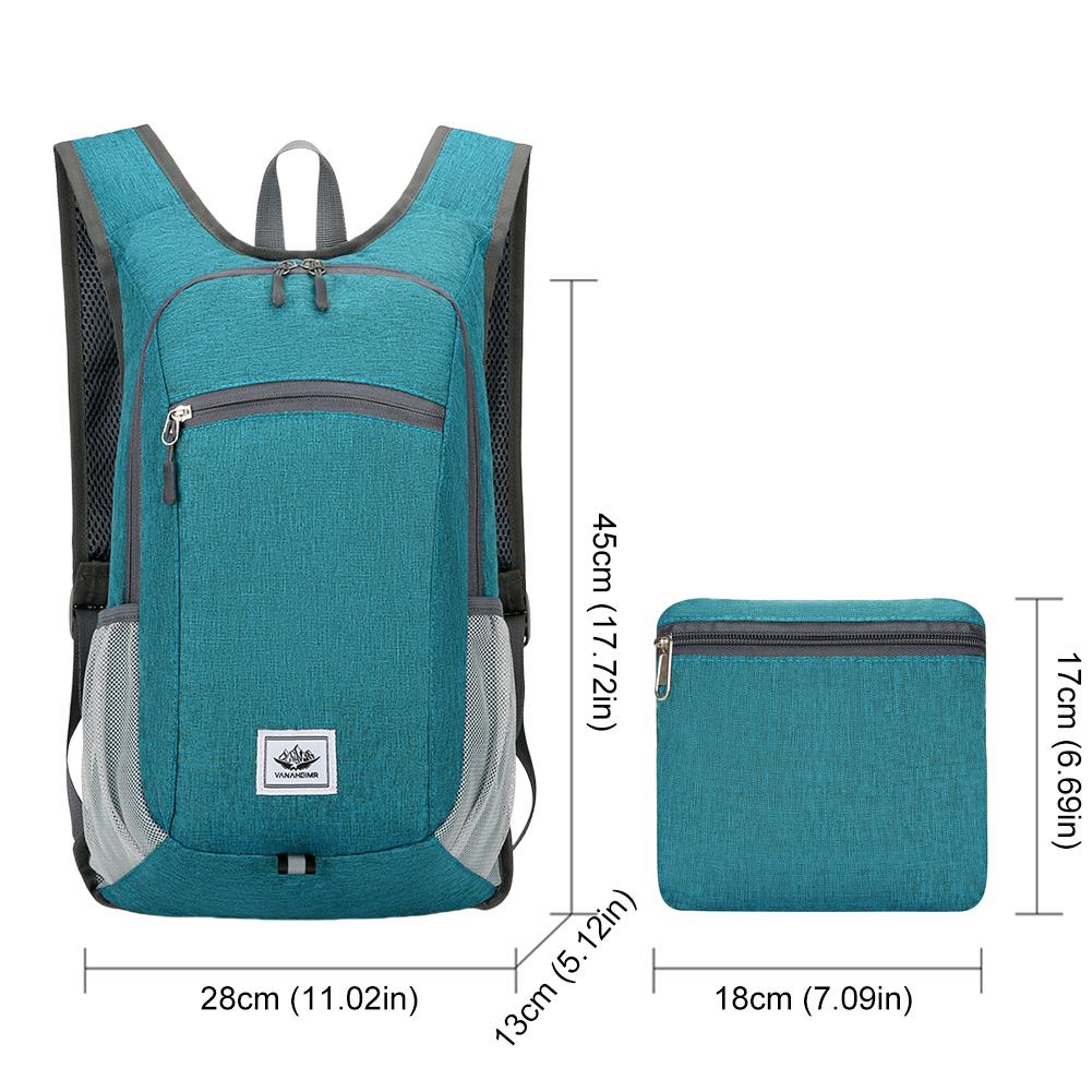 15L Portable Foldable Backpack Large Capacity Cycling Travel Daypack Reflective Mountaineering Backpack for Outdoor Sports
