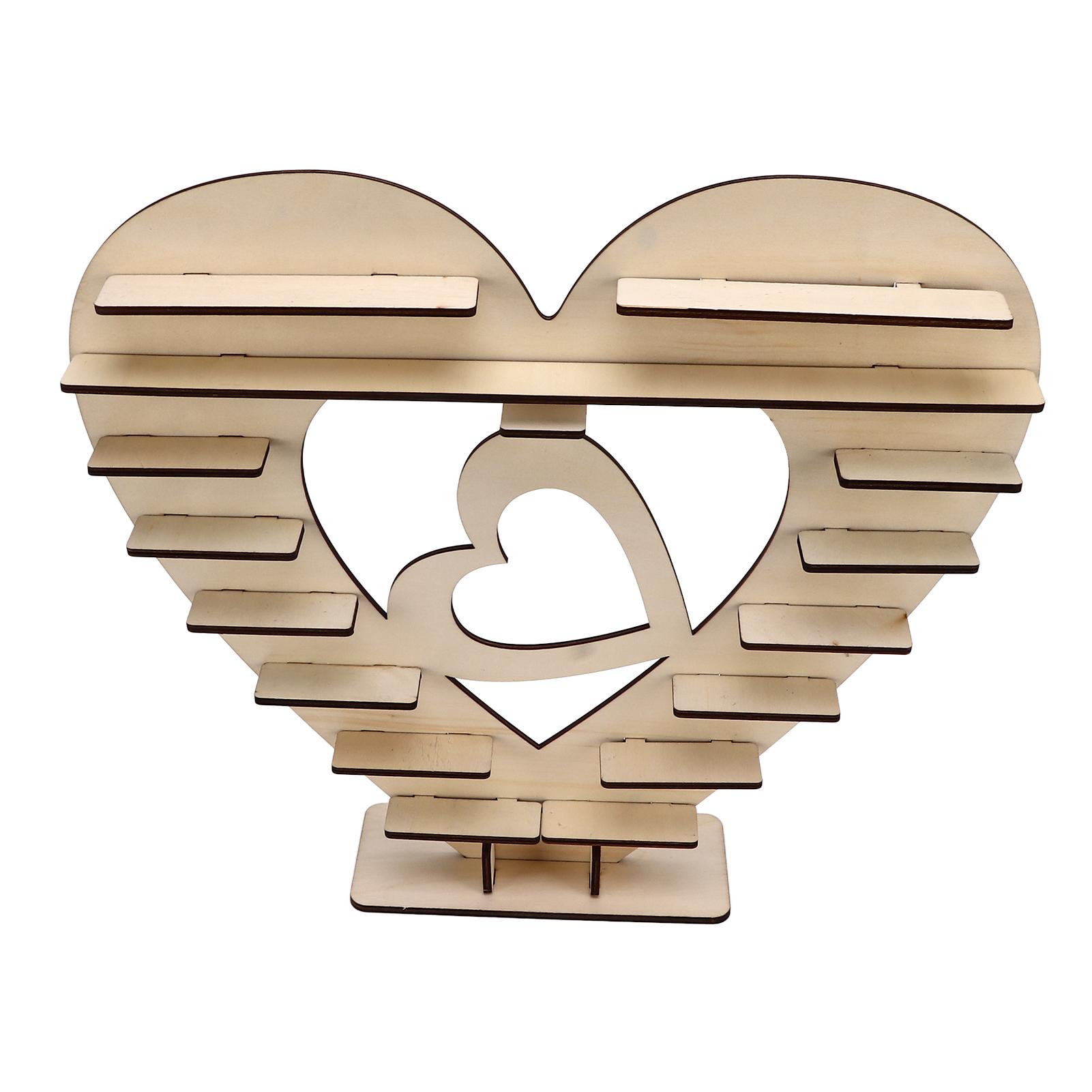 

Wooden Chocolate Stand Heart Shaped Eco Friendly Easy Assembly Durable Reusable Mini Cake Stand for Party Wedding