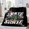 skateboard Theme Printed Blanket - Perfect for Couch, Bed, Travel & Outdoor Use | Machine Washable, Cozy & Durable.