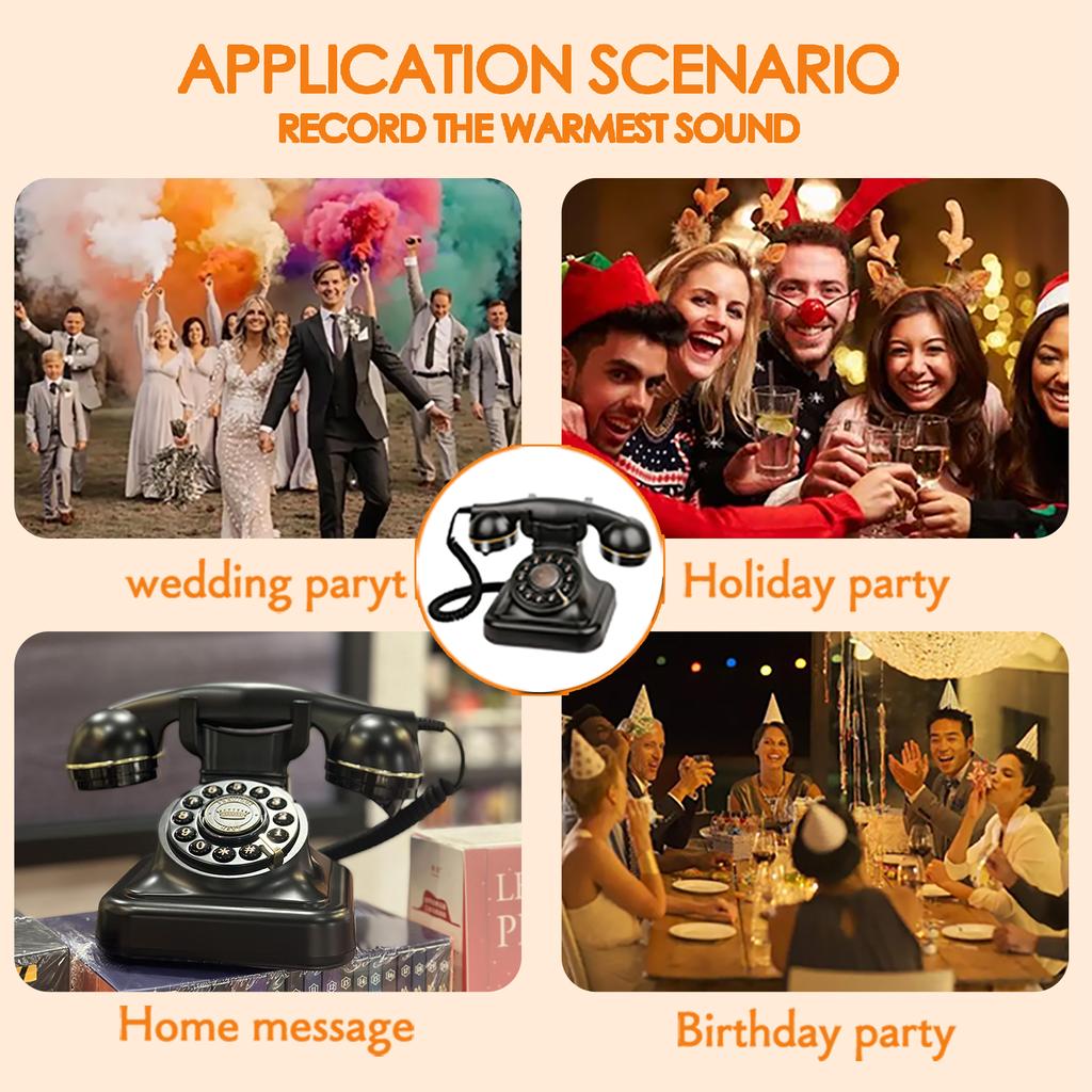 O Message Book Voice Record Vintage Telephone Recorder Wedding Phone Customized with Voicemail