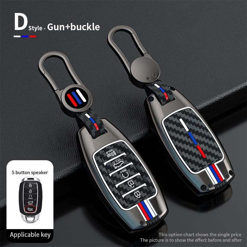 Styling Mouldings Car Alloy Key Case For Hyundai Palisade Grandeur Azera Elantra GT Kona 2018 2019 Smart Remote Fob Protector Co