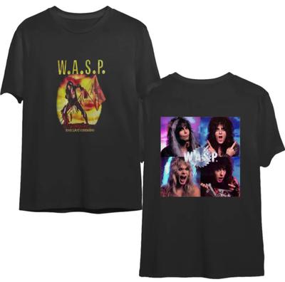 Vintage W.A.S.P.. T-shirt del tour The Last Command – Maglietta heavy metal a doppia faccia