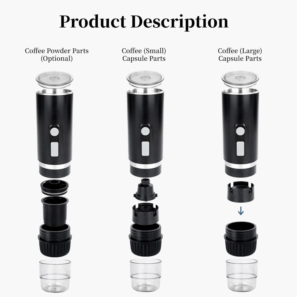 Mini Portable Electric Espresso Machine Outdoor Wireless Charging Capsule Coffee Powder Dual-purpose