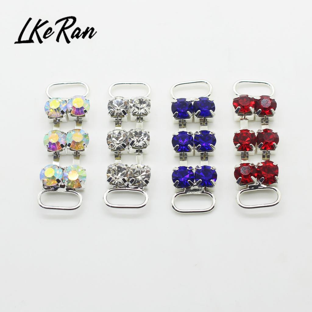 10Pc 38mm Crystal Rhinestone Bikini Connectors Buckles/Sewing Accessories Decoration Buckle/Clothing Beachwear Diamante Buckle