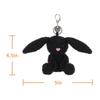 Aprikosenlamm Schwarzes Samt-Häschen Niedlicher Weicher Schlüsselanhänger Plüschtier, Perfekt für Jungen und Mädchen, Passend für Kinderrucksäcke und Handtaschen, 12cm