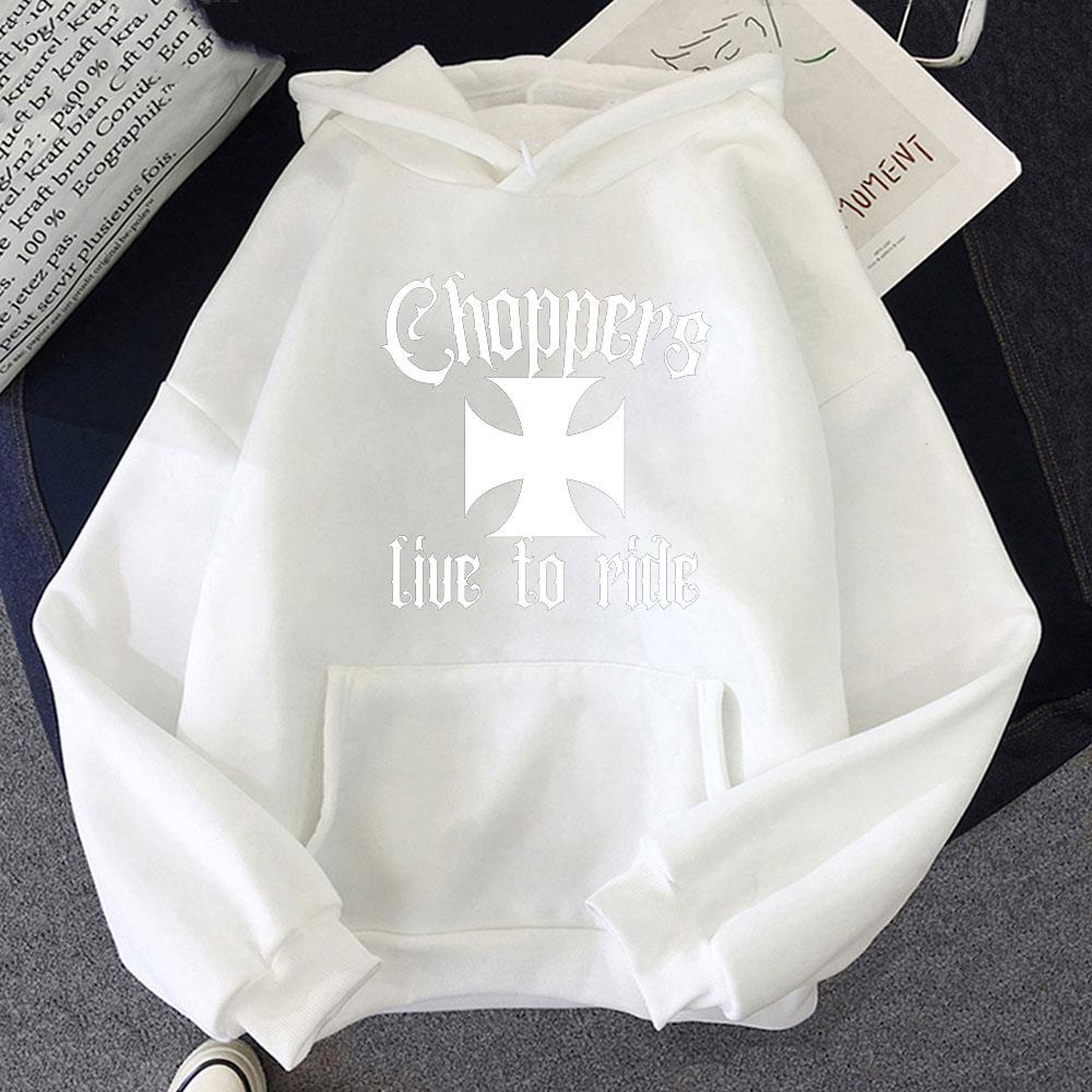 

West Coast Choppers Cross Graphic Hoodies Поп Harajuku Світшот для осені/зими Готичний одяг Moletom М’які пуловери XXL білий