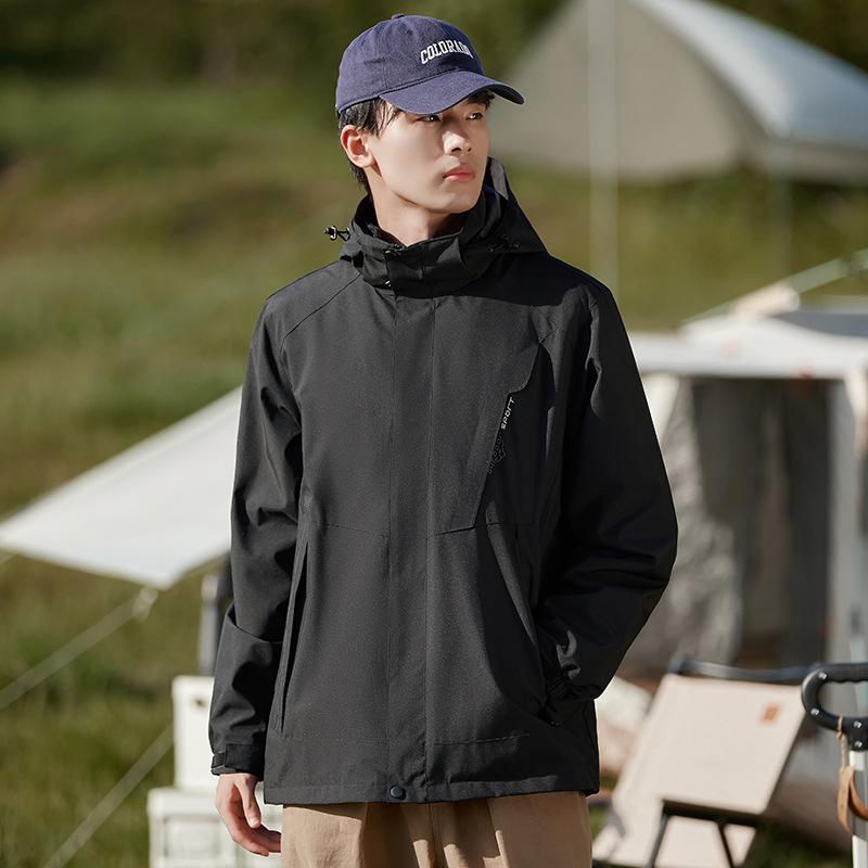 Mountain Couple Jacket Men's and Women's Three-in-one Removable Two-piece Set Custom Windproof and Waterproof Outdoor Trendy Jacket