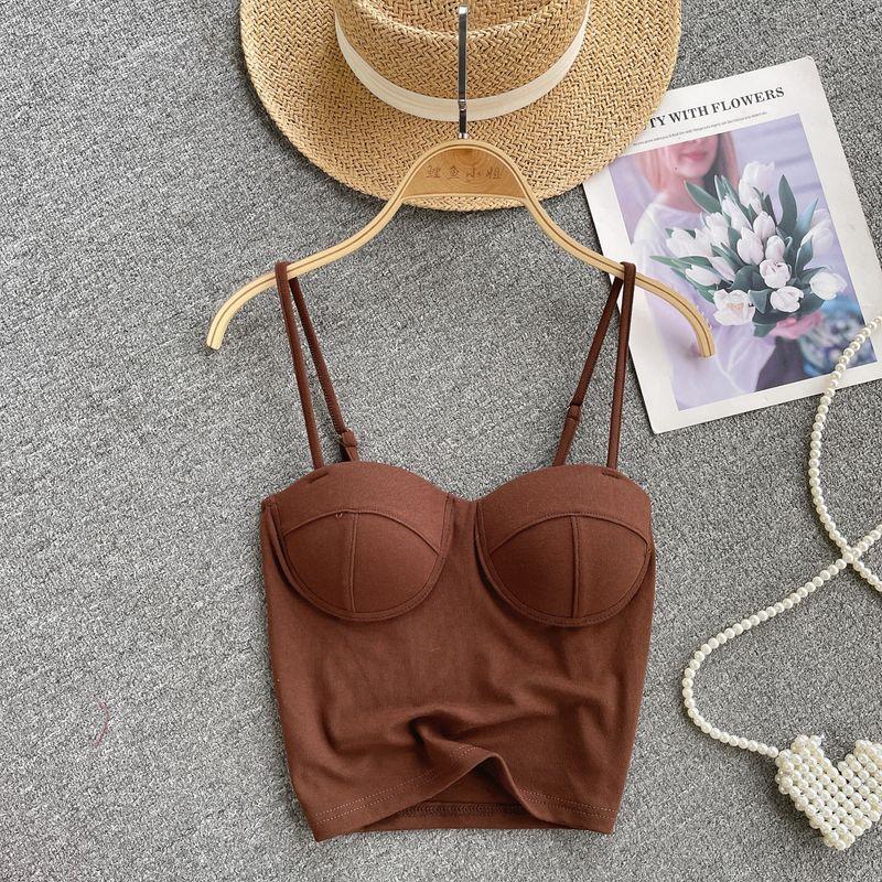 European and American Sexy Outdoor All-Matching Pure Color Camisole